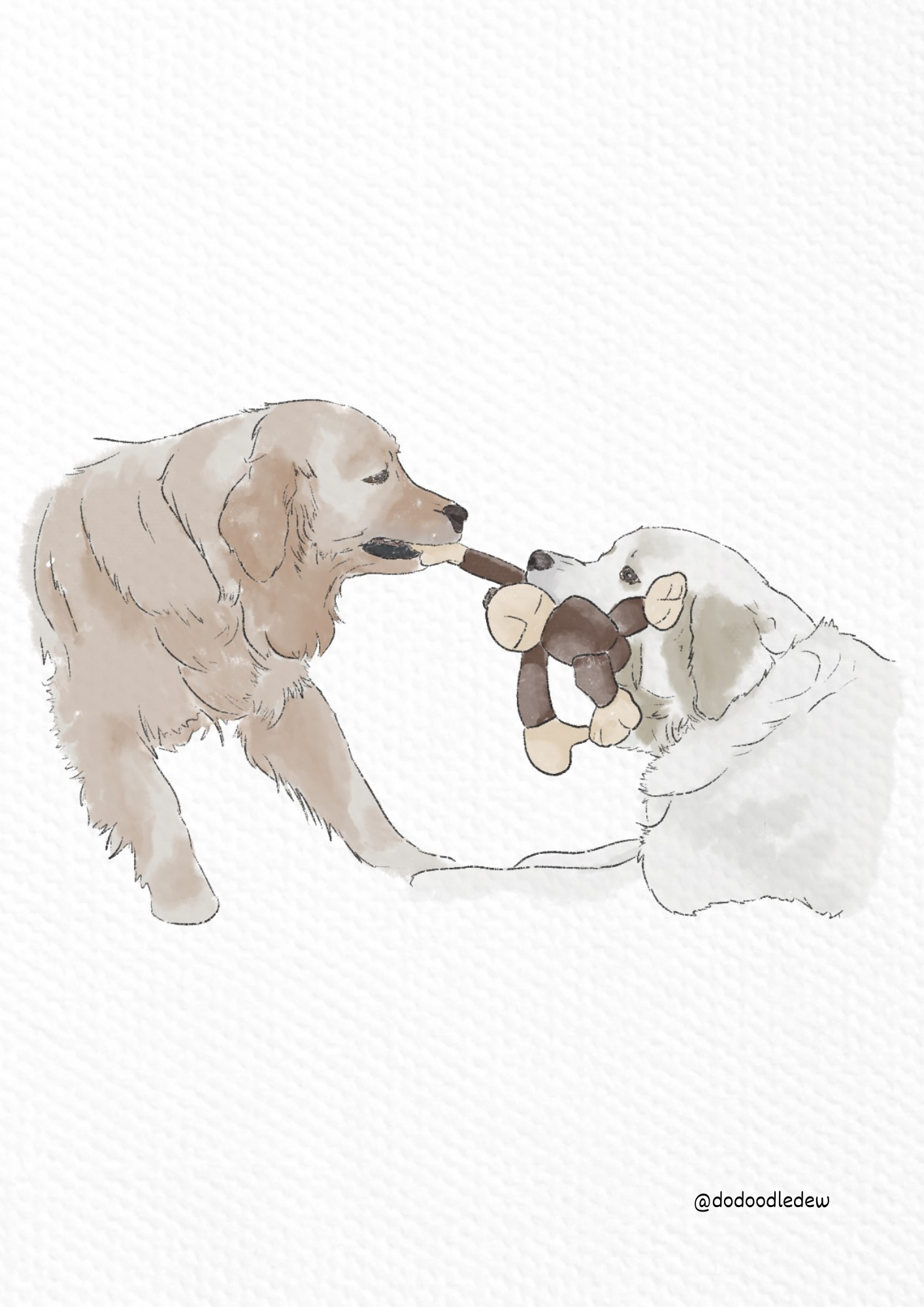 Pet Portrait Watercolour (Digital) Art